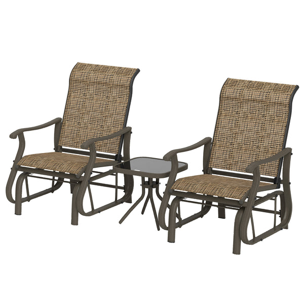 3-piece rocking bistro set, brown