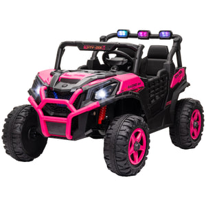 24V 2-seater vehicle with remote control and spring suspension, pink