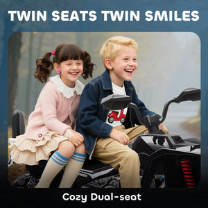 24V 2-seater electric off-road quad with dual motor, black