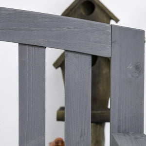 Outdoor Bench with Slats, Backrest and Armrests, for Garden, Park, Backyard, Gray