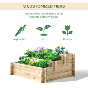 3-tier raised wooden planter