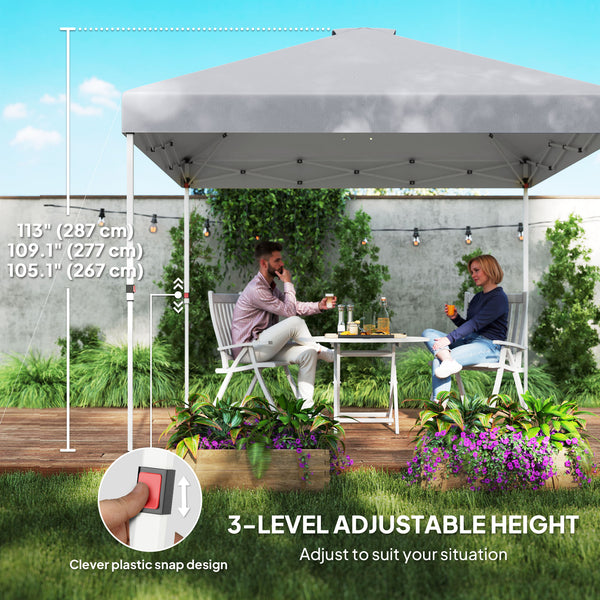 10 x 10 folding tent with side walls, light grey
