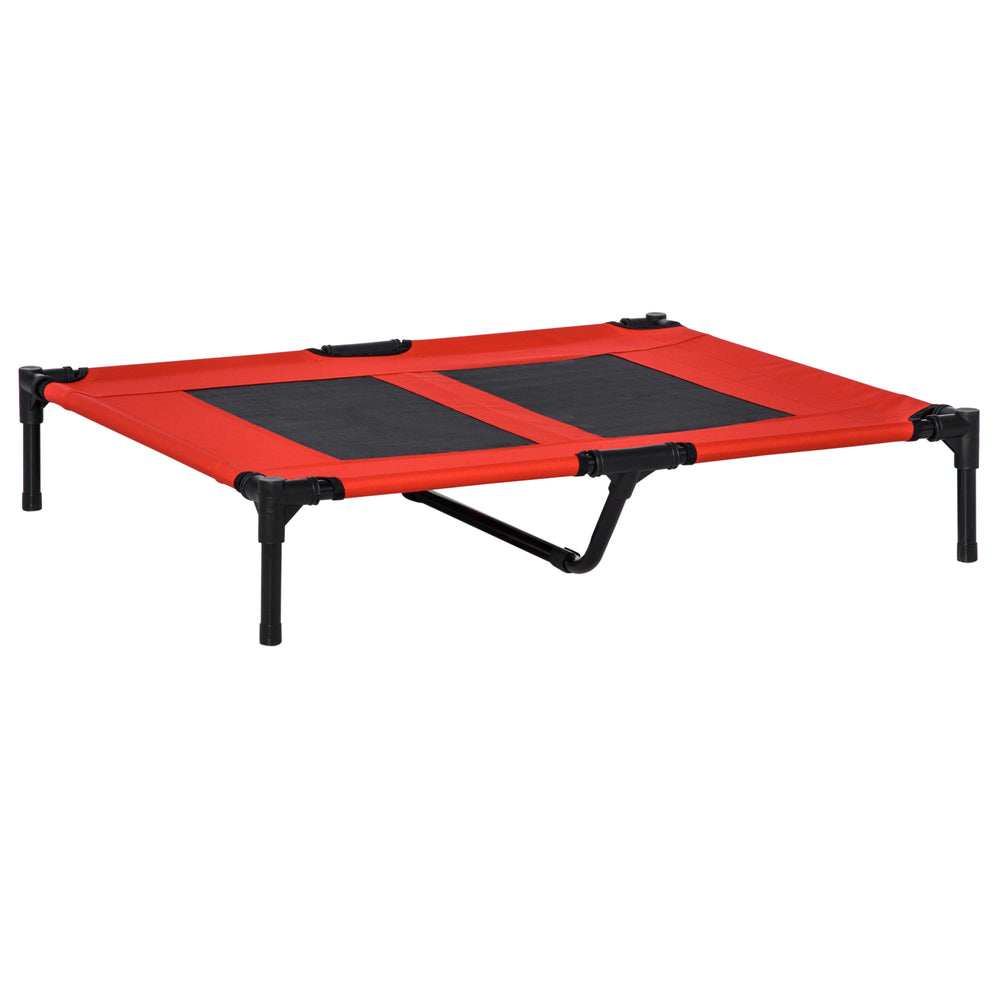 Elevated dog bed, red