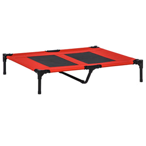 Elevated dog bed, red