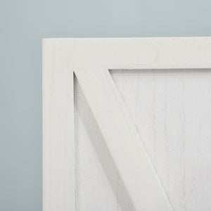 3-Panel Country Style Room Divider with Folding Wooden Frame, White