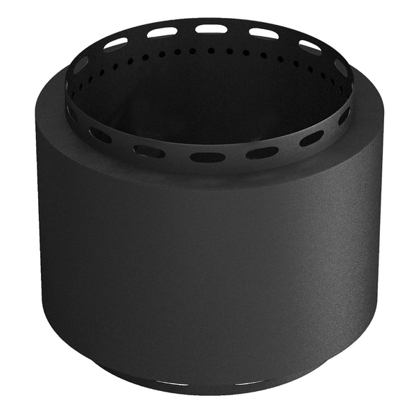 Smokeless wood-burning fireplace with poker, black