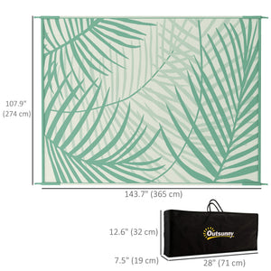 Reversible outdoor mat with carrying bag