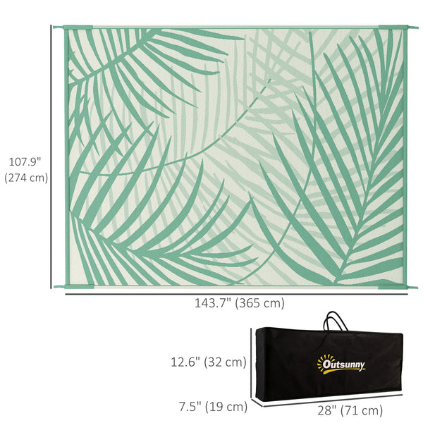 Reversible outdoor mat with carrying bag