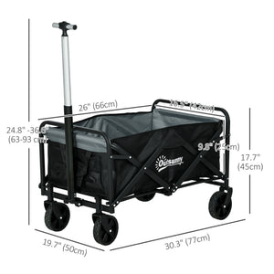 Folding garden cart with steel frame