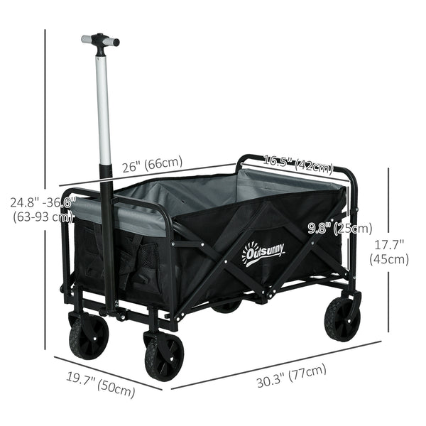 Folding garden cart with steel frame