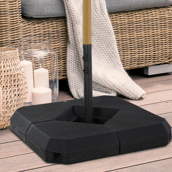 Parasol base with 4 plastic weights, black 