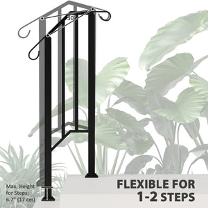 Black railing for outdoor stairs