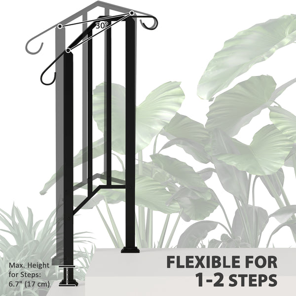 Black railing for outdoor stairs
