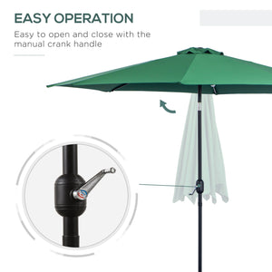 9.7-foot round parasol, green 