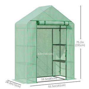 Portable garden greenhouse with 4 shelves
