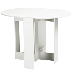 41" folding dining table for small spaces, white.