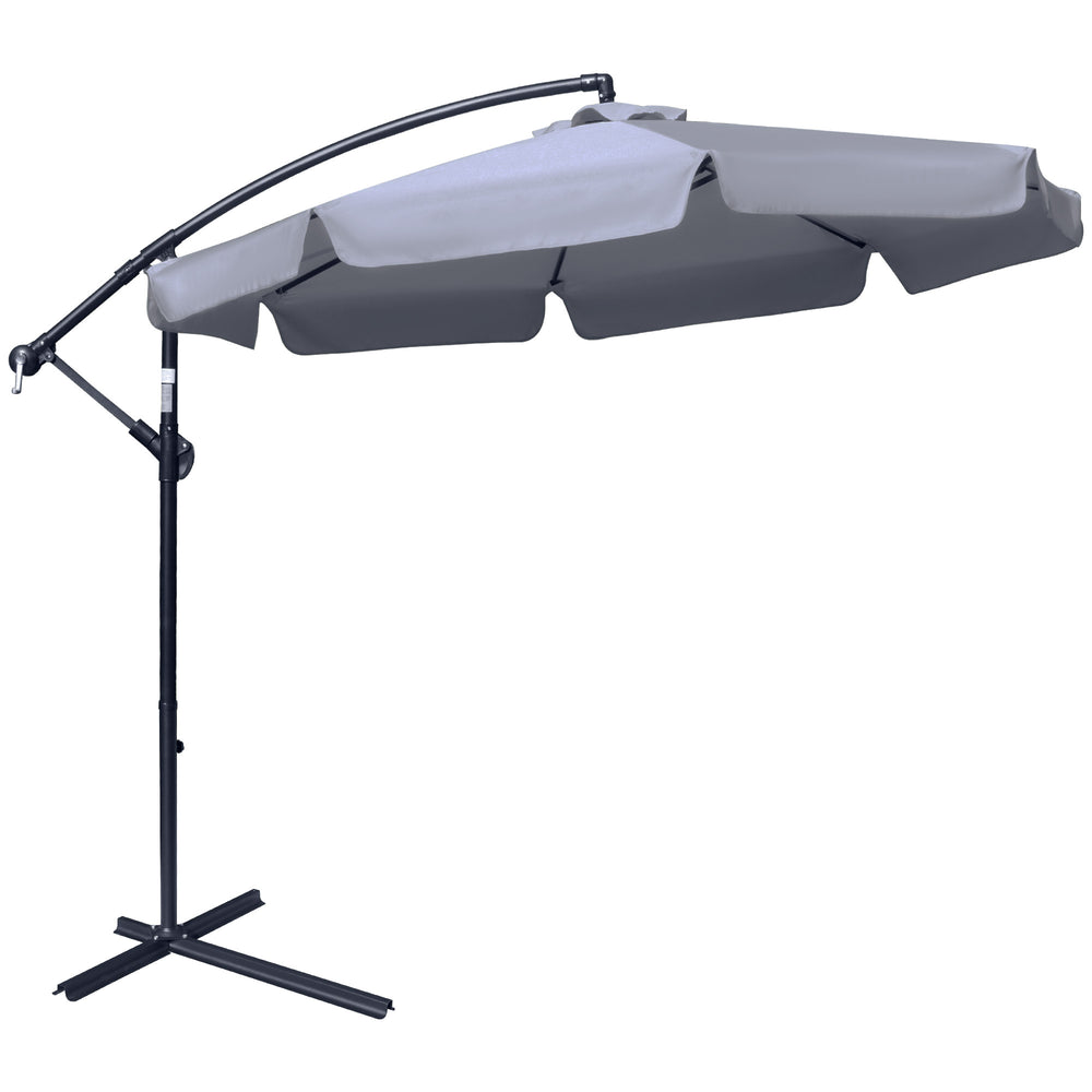 9-foot cantilever parasol with easy tilt adjustment, dark grey
