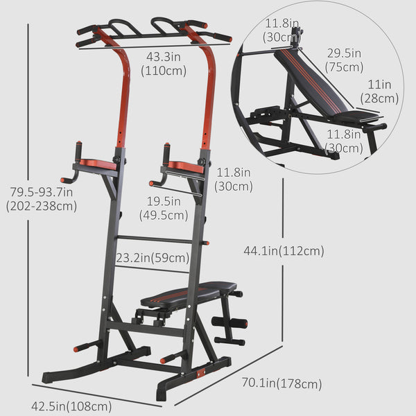 Pull-up station with ab bench