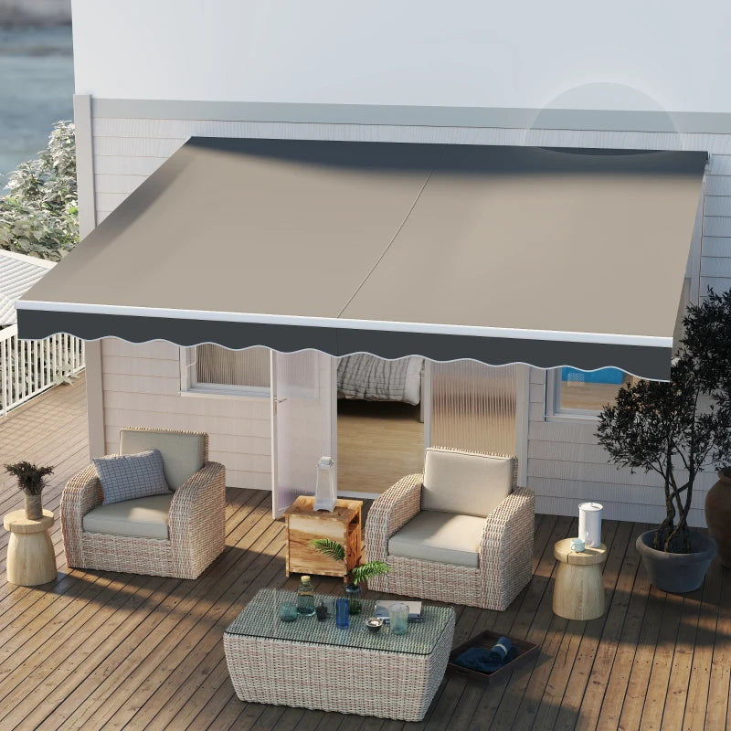 13' x 10' Electric Retractable Patio Sun Shade with Remote Control, Light Gray