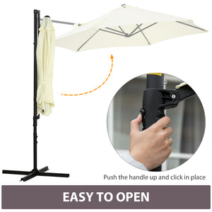 8.5-foot cantilever parasol with 360° rotation, beige