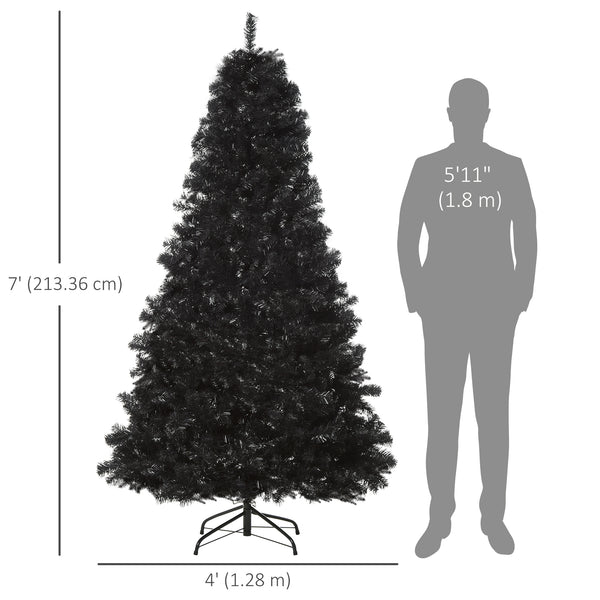 7ft Black Artificial Christmas Tree