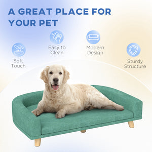 Sofa with washable cover and anti-slip pads, green