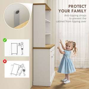 Storage unit, pantry, sideboard, china cabinet with drawers and cupboards, white