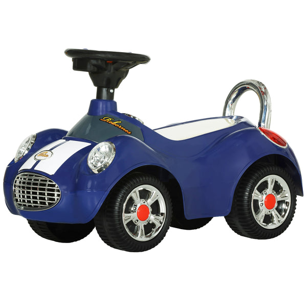 Toddler push car with music, horn, light, dark blue