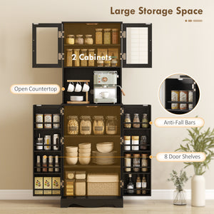 Storage unit with 8 shelves, black