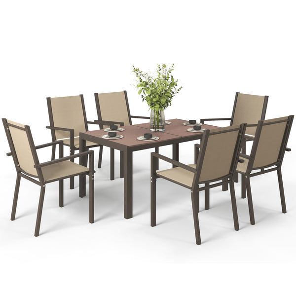 7-piece outdoor dining set with rectangular table