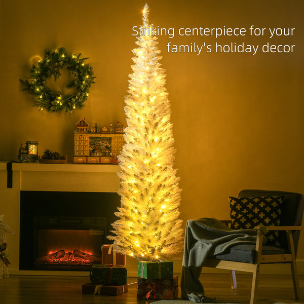 7ft Pre-Lit White Artificial Christmas Tree