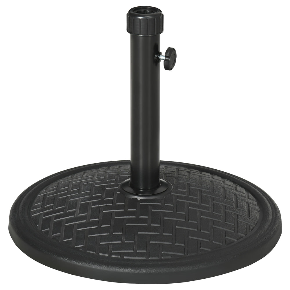 Round concrete parasol stand, black