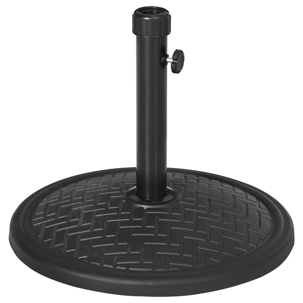 Round concrete parasol stand, black