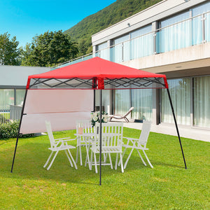 7 x 7 Folding Garden Canopy with Backpack and Adjustable Feet, Red and Black