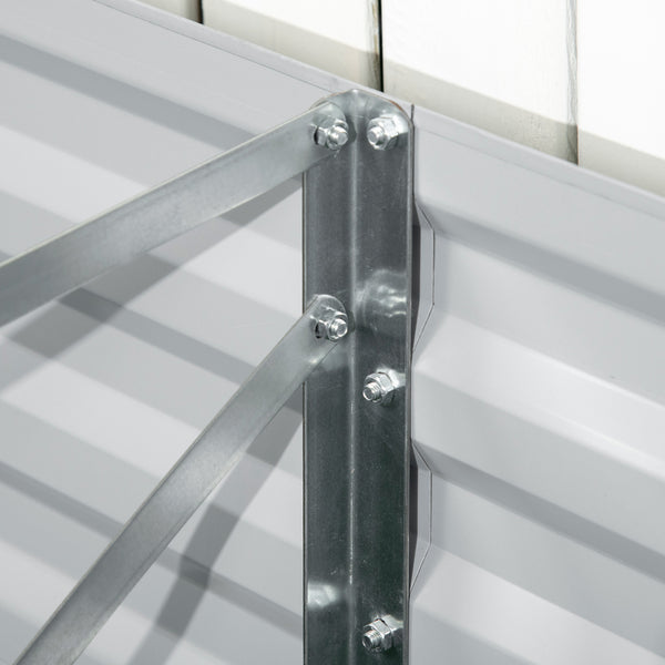Galvanized Raised Garden Bed, Steel Outdoor Planters with Reinforced Rods, 71" x 35" x 23", Light Gray