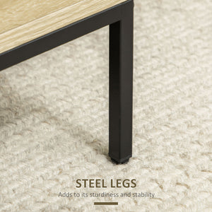 Lift-up storage bench with safety hinges and steel legs, natural