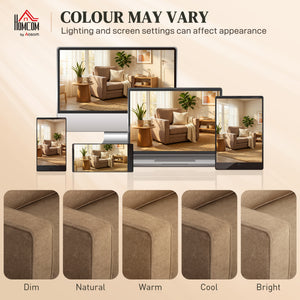 Occasional armchair in velvet-effect fabric with a wide seat, spring cushion, solid wood legs, brown