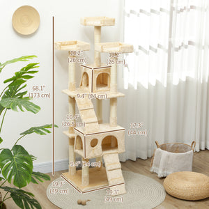 173cm Multi-Level Cat Tree, Beige