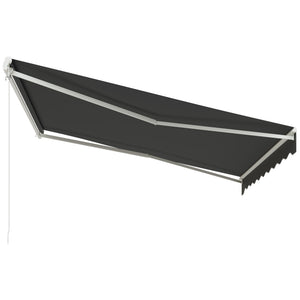 9.8 x 11.8 ft retractable electric awning with remote control, grey 