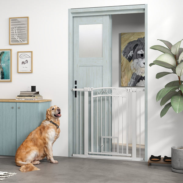 Dog gate with small door