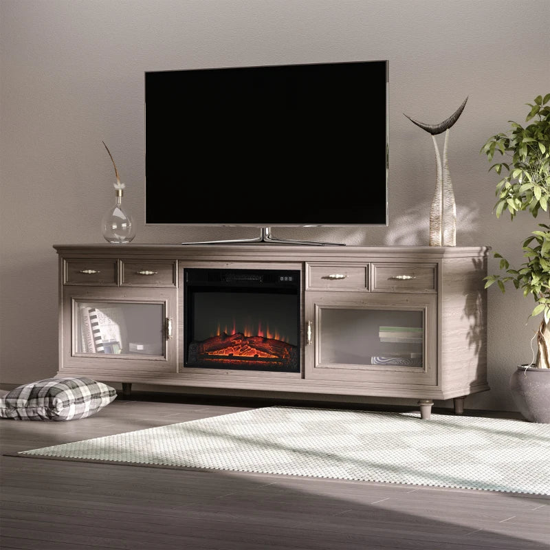 23-inch 1400W Built-in Electric Fireplace, Black
