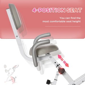 3-in-1 Folding Exercise Bike with 8-Level Magnetic Resistance, Pink