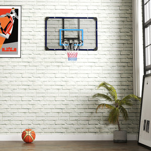 Wall-mounted basketball hoop with shatterproof backboard