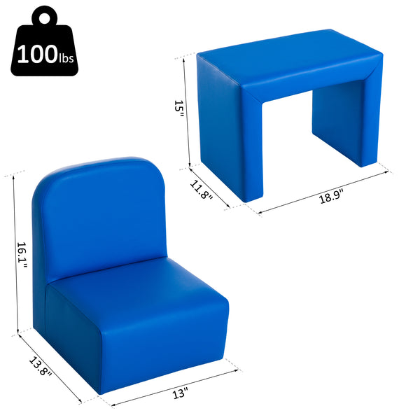 2 in 1 children's sofa, blue
