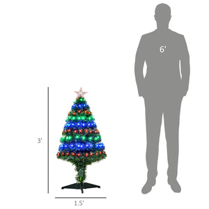 3ft Pre-Lit LED Fiber Optic Artificial Christmas Tree with Stand