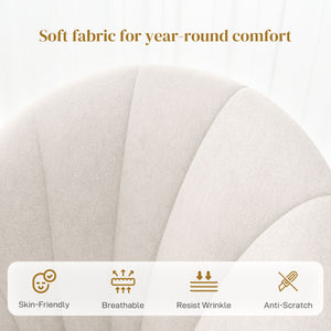 Set of 4 modern chairs with metal legs, cream white