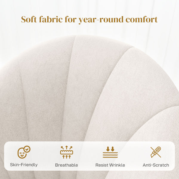 Set of 4 modern chairs with metal legs, cream white