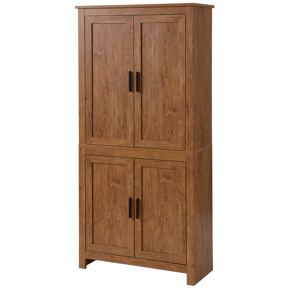 Storage unit with 4 doors and 3 adjustable shelves, oak