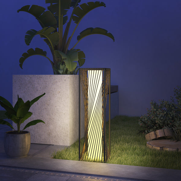 Decorative outdoor lamp with LED automatic on/off, IP44, for terrace, porch, driveway, gray
