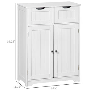 Bathroom cabinet with 2 drawers, adjustable shelf, white